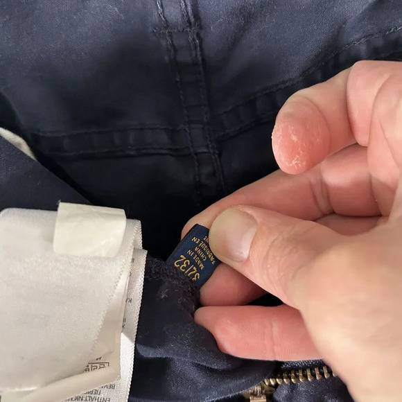 Polo Ralph Lauren Pants Men's 32x32 Blue Chino Pockets Button Zip Cotton Blend - Picture 10 of 13